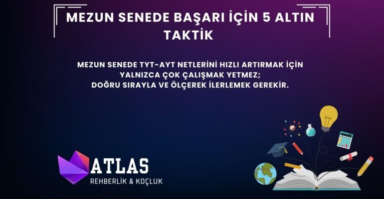 Mezun senede başarı için 5 altın taktik: planlama, deneme analizi, konu tamamlama, motivasyon ve koçluk